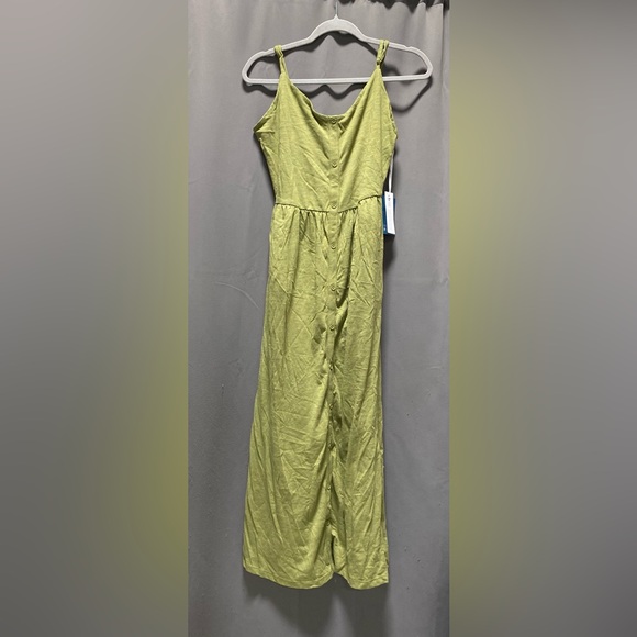 Market & Spruce Mira Spaghetti Strap Maxi Dress Olive - S - Picture 4 of 10